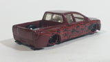 2008 Hot Wheels Nissan Titan Metalflake Burgundy Red Die Cast Toy Lowrider Truck Vehicle