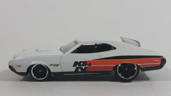 2013 Hot Wheels Performance Workshop '72 Ford Gran Torino Sport White K&N Die Cast Toy Muscle Car Vehicle