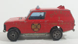 1980s Majorette Range Rover Fire Dept. District 3 Red No. 246 1/60 Scale Die Cast Toy Car Emergency Vehicle w/ Hitch