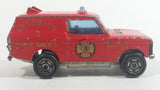 1980s Majorette Range Rover Fire Dept. District 3 Red No. 246 1/60 Scale Die Cast Toy Car Emergency Vehicle w/ Hitch