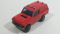 1980s Majorette Range Rover Fire Dept. District 3 Red No. 246 1/60 Scale Die Cast Toy Car Emergency Vehicle w/ Hitch