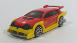 2010 Hot Wheels Hot Tunerz Flight 03 Red with Yellow Trim Die Cast Toy Car Vehicle