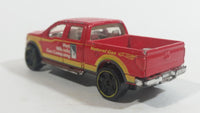 2010 Hot Wheels City Works Rides 2009 Ford F-150 Truck Bright Red Die Cast Toy Car Vehicle