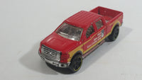 2010 Hot Wheels City Works Rides 2009 Ford F-150 Truck Bright Red Die Cast Toy Car Vehicle