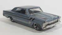 2012 Hot Wheels '66 Chevy Nova Metalflake Blue-Grey Die Cast Toy Muscle Car Vehicle