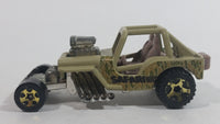 2010 Hot Wheels Race World Jungle Custom '42 Jeep CJ-2A Beige Tan Die Cast Toy Car Vehicle