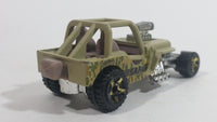 2010 Hot Wheels Race World Jungle Custom '42 Jeep CJ-2A Beige Tan Die Cast Toy Car Vehicle