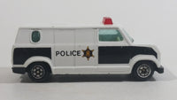 Yatming 1970s Ford Econoline Police Cop Van White and Black Die Cast Toy Car Vehicle