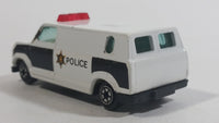 Yatming 1970s Ford Econoline Police Cop Van White and Black Die Cast Toy Car Vehicle