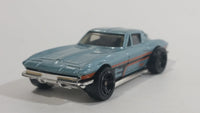 2013 Hot Wheels HW Showroom Corvette 60th '64 Corvette Sting Ray Pearl Light Blue Die Cast Toy Classic Muscle Car Vehicle