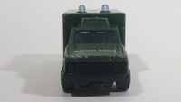 Majorette Sonic Flashers Ambulance No. 255 Military Army Green 1/60 Scale Die Cast Toy Car Vehicle - Blue Lights