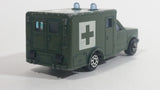 Majorette Sonic Flashers Ambulance No. 255 Military Army Green 1/60 Scale Die Cast Toy Car Vehicle - Blue Lights