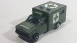 Majorette Sonic Flashers Ambulance No. 255 Military Army Green 1/60 Scale Die Cast Toy Car Vehicle - Blue Lights