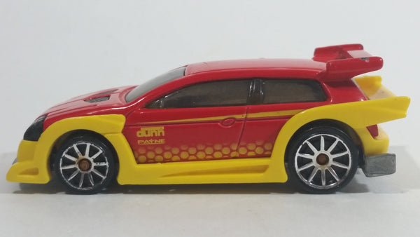 2010 Hot Wheels Hot Tunerz Flight 03 Red with Yellow Trim Die Cast Toy Car Vehicle