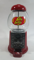 Jelly Belly Metal and Glass Globe Red Colored 9" Tall Jelly Bean Candy Dispenser