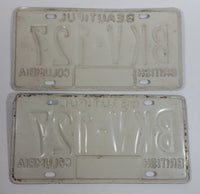 1985 Beautiful British Columbia Blue with White Letters Vehicle License Plate Set of 2 BKV 127
