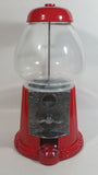 Antique Style Metal and Glass Globe Red Colored 11 1/2" Tall Candy Gumball Dispenser With Original Box