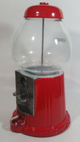 Antique Style Metal and Glass Globe Red Colored 11 1/2" Tall Candy Gumball Dispenser With Original Box