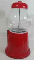 Antique Style Metal and Glass Globe Red Colored 11 1/2" Tall Candy Gumball Dispenser With Original Box