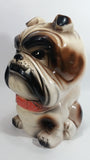 10" Tall Ceramic Bulldog Dog Coin Bank - Made in Taiwan