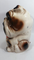 10" Tall Ceramic Bulldog Dog Coin Bank - Made in Taiwan