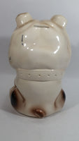 10" Tall Ceramic Bulldog Dog Coin Bank - Made in Taiwan