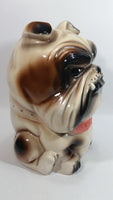 10" Tall Ceramic Bulldog Dog Coin Bank - Made in Taiwan