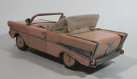 Chevy Bel Air Convertible Pressed Steel Light Salmon Pink Hand Painted Decorative Classic Car Model 11 1/2" Long