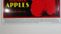 Northwest Apples New Deal Tin Metal Sign Adams Fruit Co. Wenatchee Washington USA 12 3/4" x 13 1/4"