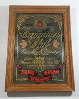 Canadian Club Whisky Hiram Walker & Sons Ltd Wakerville Ontario, Canada Wood Framed Advertising Mirror 13" x 18"