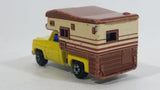 Vintage 1970s Chevy Stepside Pickup Camper Truck Yellow and Brown Die Cast Toy Car Vehicle - Hong Kong