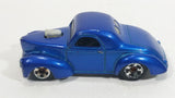 2009 Hot Wheels Custom 41 Willys Coupe Metalflake Blue Die Cast Toy Classic Car Vehicle