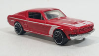 2010 Hot Wheels Night Burnerz 1967 Ford Mustang Red Die Cast Toy Muscle Car Vehicle