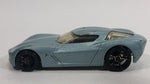 2010 Hot Wheels 2009 Corvette StingRay Concept Metallic Steel Blue Die Cast Toy Car Vehicle