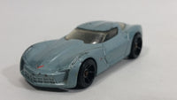 2010 Hot Wheels 2009 Corvette StingRay Concept Metallic Steel Blue Die Cast Toy Car Vehicle