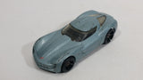 2010 Hot Wheels 2009 Corvette StingRay Concept Metallic Steel Blue Die Cast Toy Car Vehicle