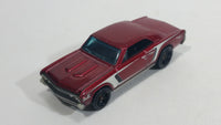 2012 Hot Wheels Muscle Mania 1967 Chevrolet Chevelle SS 396 Metalflake Maroon Red Die Cast Toy Car Vehicle