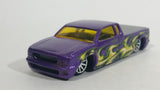 2010 Hot Wheels Hot Haulers Steel Flame Purple Die Cast Toy Car Low Rider Truck Vehicle