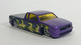 2010 Hot Wheels Hot Haulers Steel Flame Purple Die Cast Toy Car Low Rider Truck Vehicle