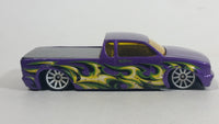 2010 Hot Wheels Hot Haulers Steel Flame Purple Die Cast Toy Car Low Rider Truck Vehicle