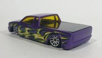 2010 Hot Wheels Hot Haulers Steel Flame Purple Die Cast Toy Car Low Rider Truck Vehicle