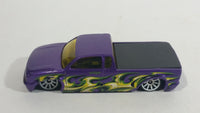 2010 Hot Wheels Hot Haulers Steel Flame Purple Die Cast Toy Car Low Rider Truck Vehicle