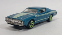 2011 Hot Wheels Muscle Mania '71 Dodge Charger Light Blue Die Cast Toy Muscle Car Vehicle