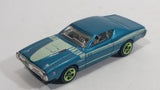 2011 Hot Wheels Muscle Mania '71 Dodge Charger Light Blue Die Cast Toy Muscle Car Vehicle