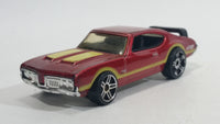 2010 Hot Wheels Hot Auction Olds 442 Metallic Red Die Cast Toy Muscle Car Vehicle