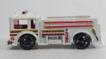 2011 Hot Wheels Thrill Racers Raceway Fire Eater White Firefighting Truck Die Cast Toy Car Rescue Emergency Vehicle