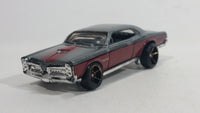 2009 Hot Wheels Larry's Garage '67 Pontiac GTO Metalflake Silver & Maroon Die Cast Toy Muscle Car Vehicle