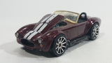 2010 Hot Wheels Hot Auctions Classic Cobra Convertible Maroon Die Cast Toy Car Vehicle w/ Opening Hood