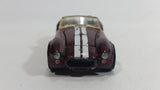 2010 Hot Wheels Hot Auctions Classic Cobra Convertible Maroon Die Cast Toy Car Vehicle w/ Opening Hood