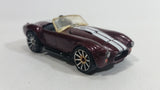 2010 Hot Wheels Hot Auctions Classic Cobra Convertible Maroon Die Cast Toy Car Vehicle w/ Opening Hood